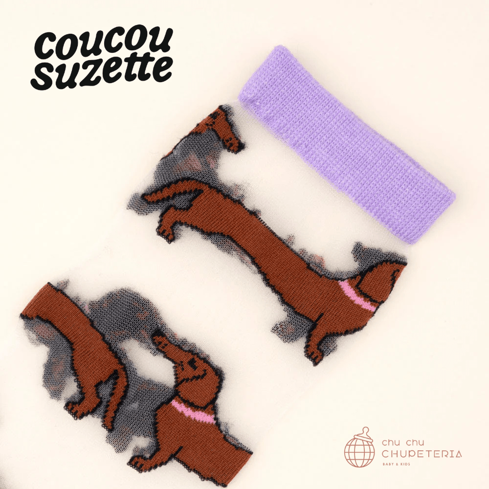 【Coucou Suzette】Dachshund Sheer Socks _2 _ chu chu CHUPETERIA