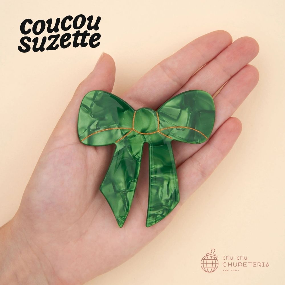 【Coucou Suzette】Green Ribbon French Barrette _2 _ chu chu CHUPETERIA