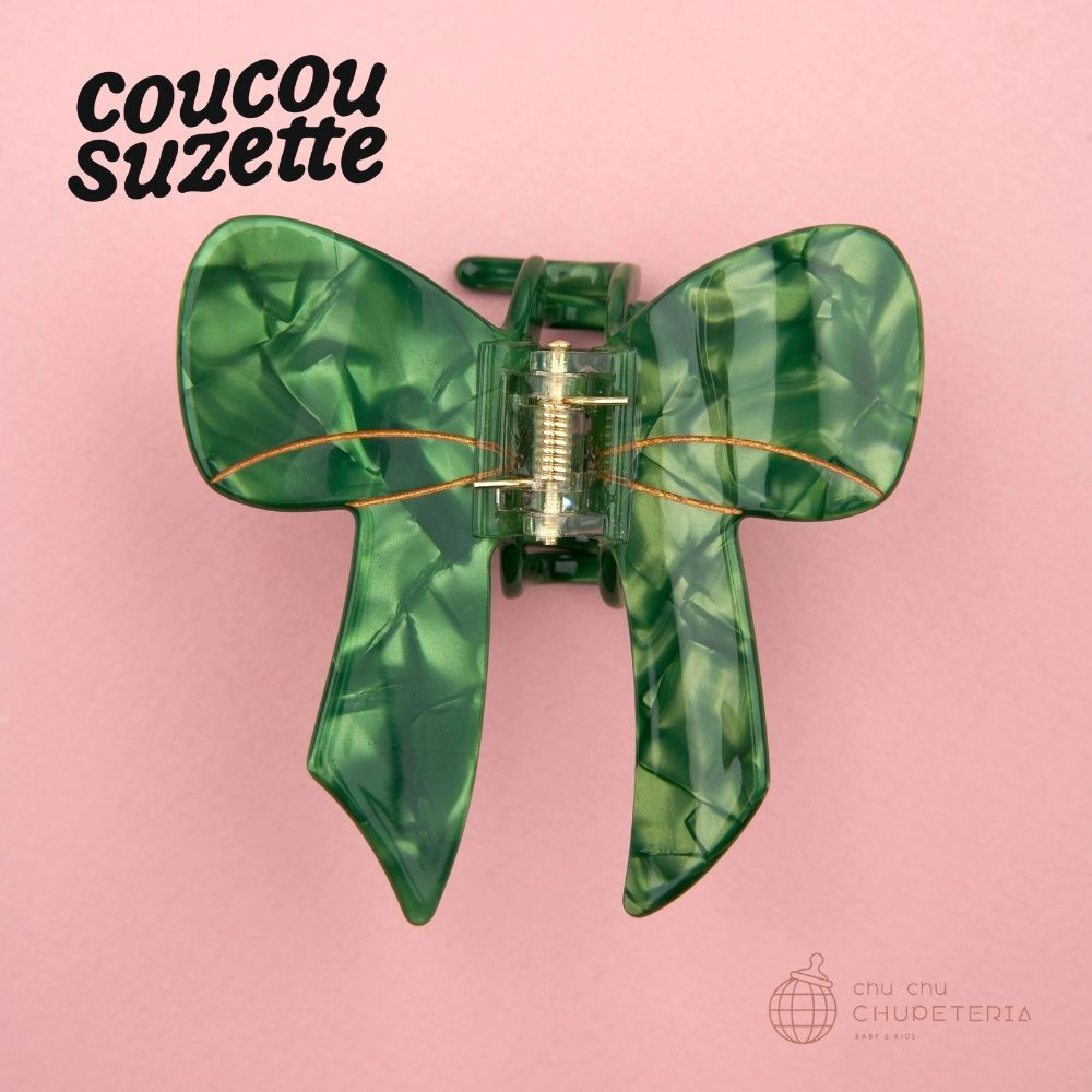 【Coucou Suzette】Green Ribbon Hair Claw _1 _ chu chu CHUPETERIA