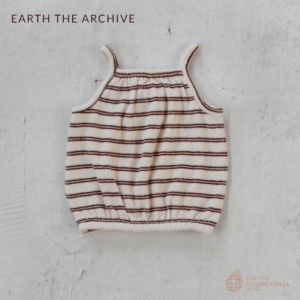 【EARTH THE ARCHIVE】Terry Volume Sleeveless - Brown Stripe _2 _ chu chu CHUPETERIA