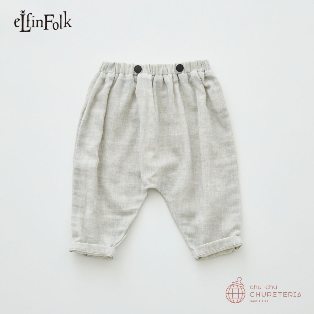 【eLfinFolk】Double Gauze Baby Pants - light gray (26SS) _1 _ chu chu CHUPETERIA