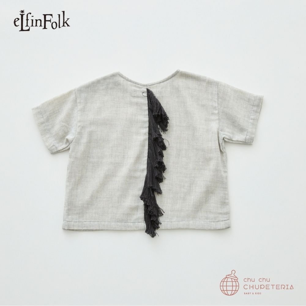 【eLfinFolk】Double Gauze Tategami Tee - light gray (26SS) _2 _ chu chu CHUPETERIA