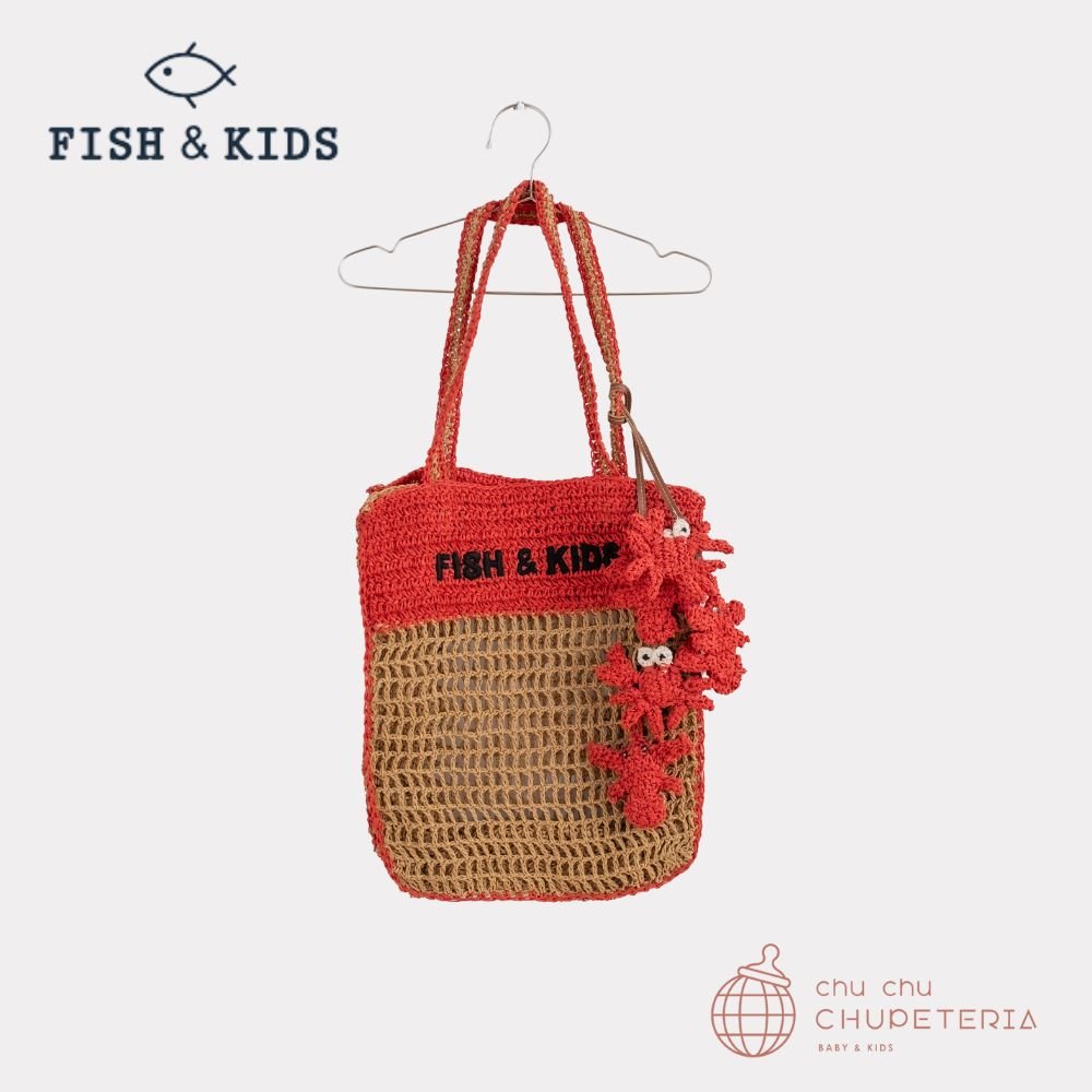 【FISH & KIDS】 BEACH BAG 26ss 新品　タグ付き FISH & KIDS】FISH & KIDS BEACH BAG - ECRU AND RED(26SS) - chu chu