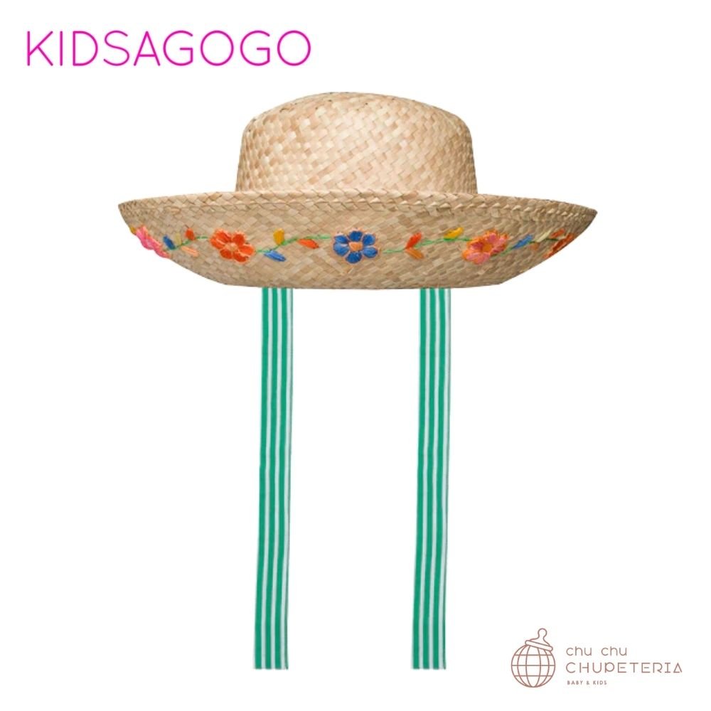 【KIDSAGOGO】Embroidered Straw Hat _1 _ chu chu CHUPETERIA