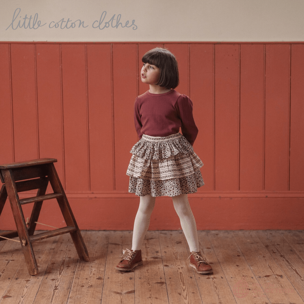 【Little Cotton Clothes】Organic Pointelle T-shirt Redcurrent (25AW) _2 _ chu chu CHUPETERIA