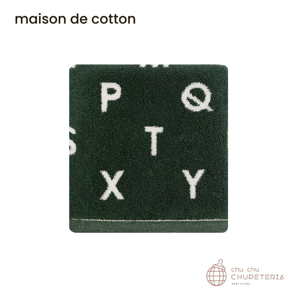 【maison de cotton】[FACE] Greeny alphabet towel _1 _ chu chu CHUPETERIA
