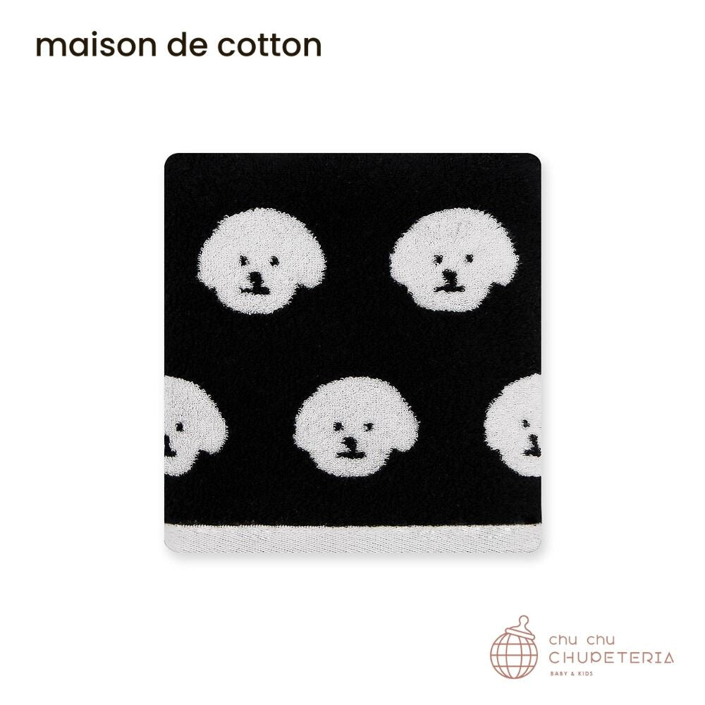 【maison de cotton】[HAND / FACE] Blacky bichon towel _1 _ chu chu CHUPETERIA