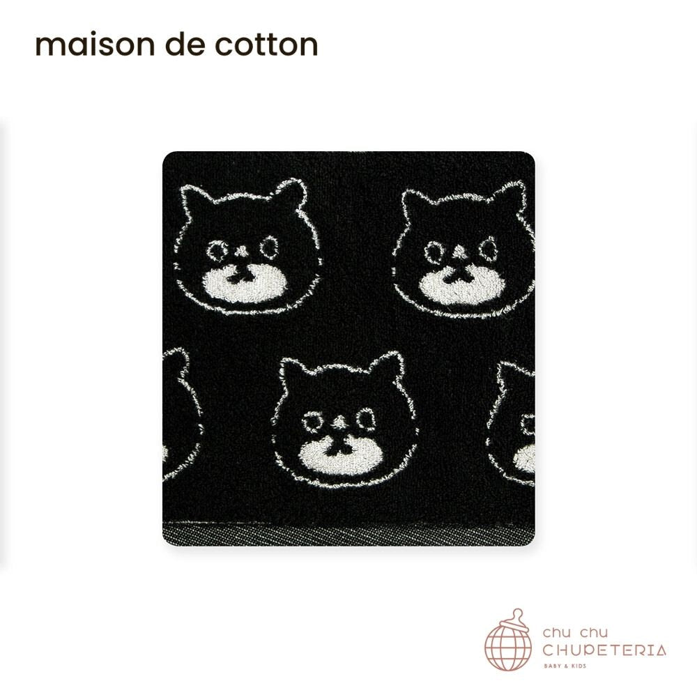 【maison de cotton】[HAND / FACE] Blacky cat towel _1 _ chu chu CHUPETERIA