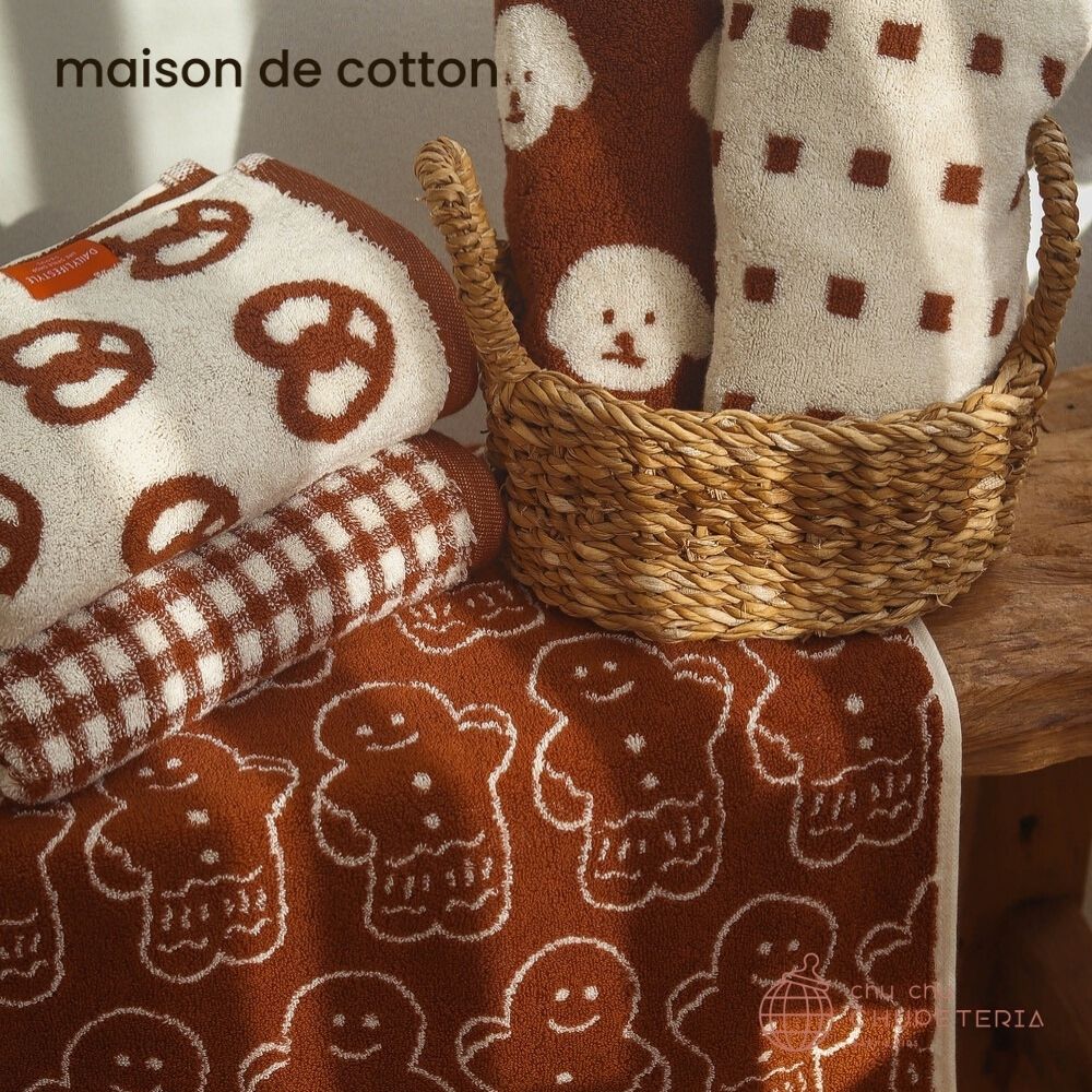 【maison de cotton】[HAND / FACE] Browny pretzel towel _2 _ chu chu CHUPETERIA