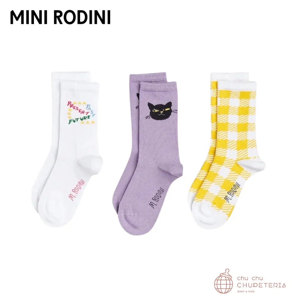 【MINI RODINI 】3 - pack future socks _1 _ chu chu CHUPETERIA