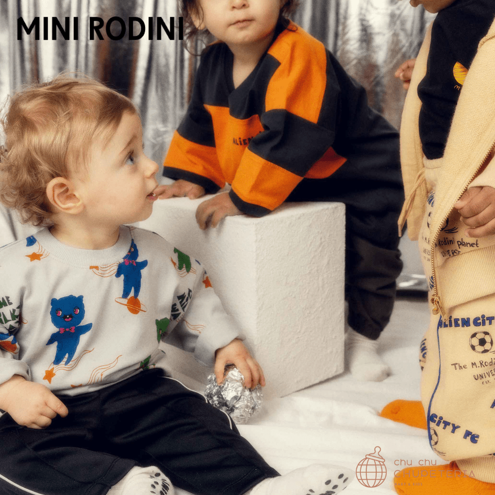 【MINI RODINI 】 Aliens aop ls tee - Grey (26SS) _2 _ chu chu CHUPETERIA