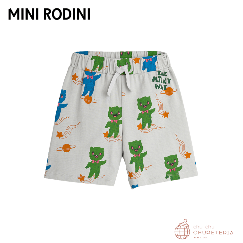【MINI RODINI 】Aliens aop shorts long - Grey (26SS) _1 _ chu chu CHUPETERIA