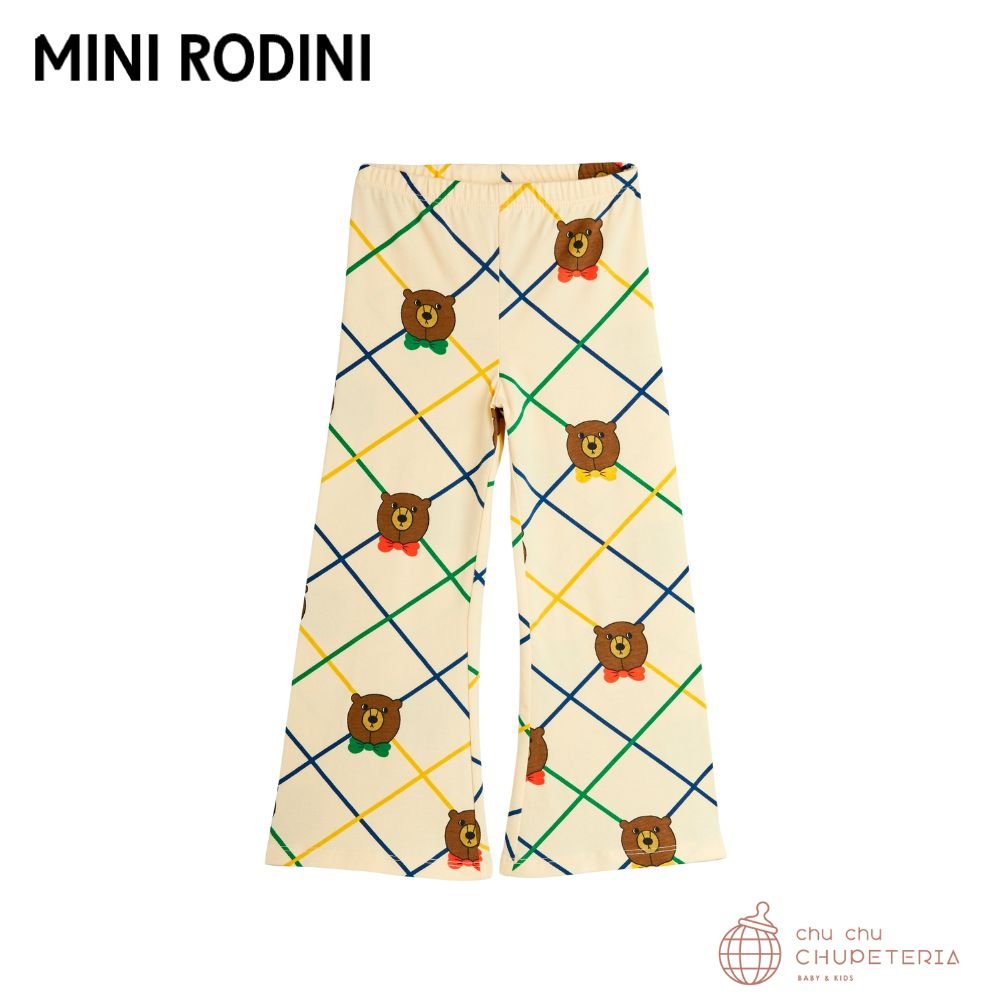 【MINI RODINI 】Bear check aop flared trousers (25AW) _1 _ chu chu CHUPETERIA