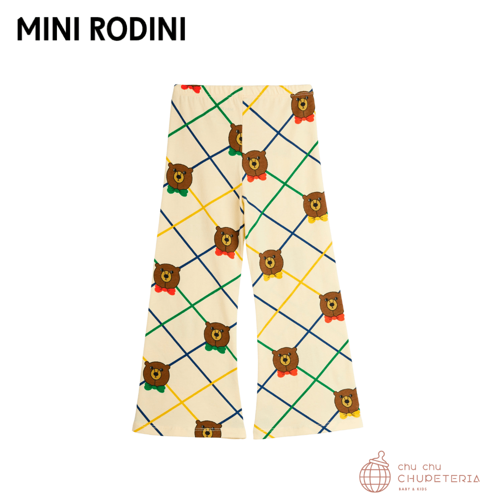 【MINI RODINI 】Bear check aop flared trousers (25AW) _2 _ chu chu CHUPETERIA