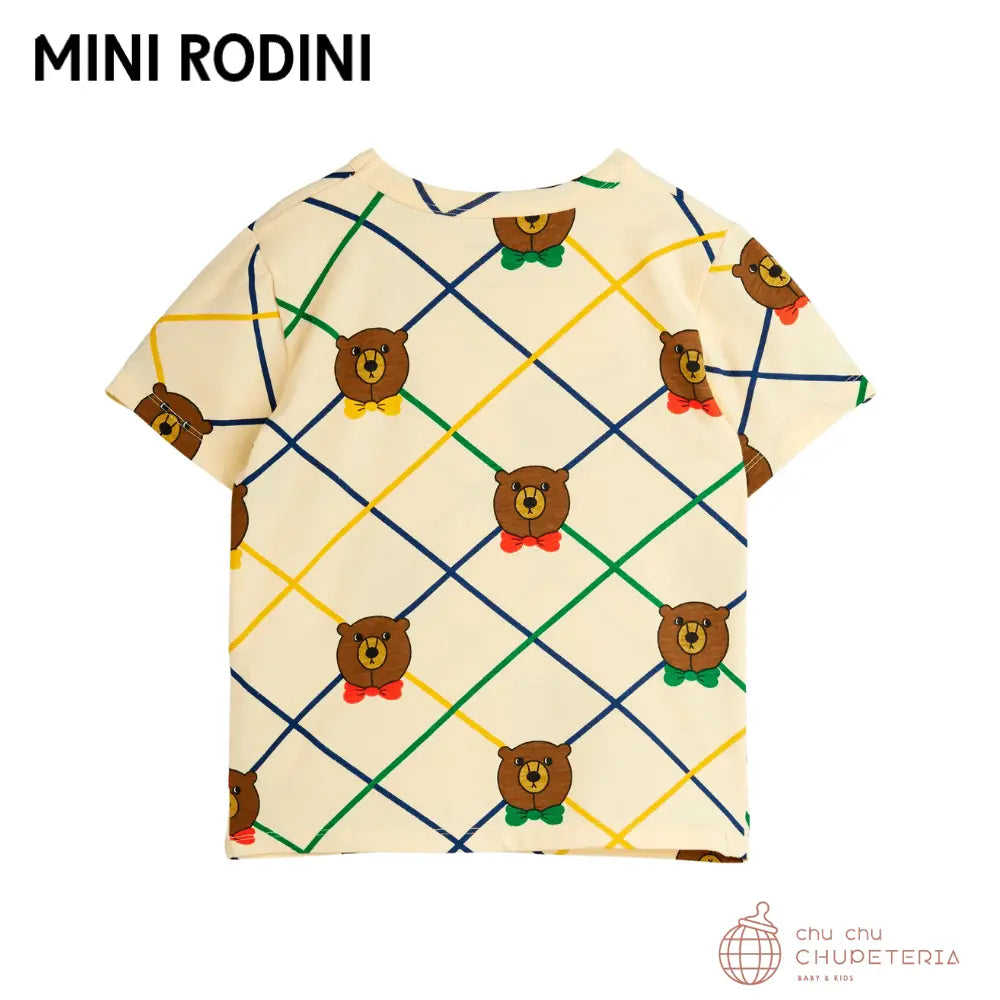 【MINI RODINI 】Bear check aop ss tee (25AW) _2 _ chu chu CHUPETERIA