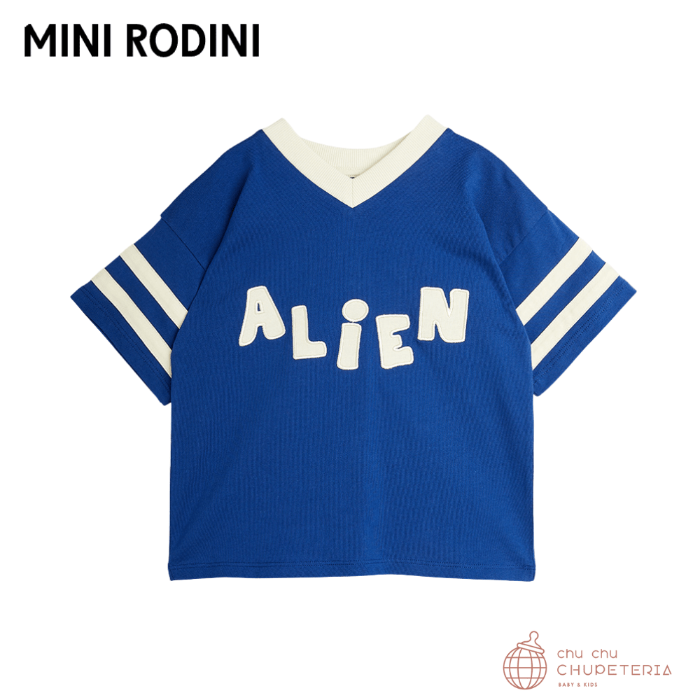 【MINI RODINI 】 [Drop 2] Alien application ss tee - Blue (26SS) _1 _ chu chu CHUPETERIA