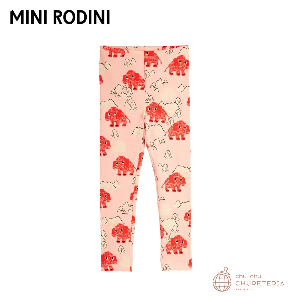 【MINI RODINI 】Mammoth aop leggings - Pink _1 _ chu chu CHUPETERIA