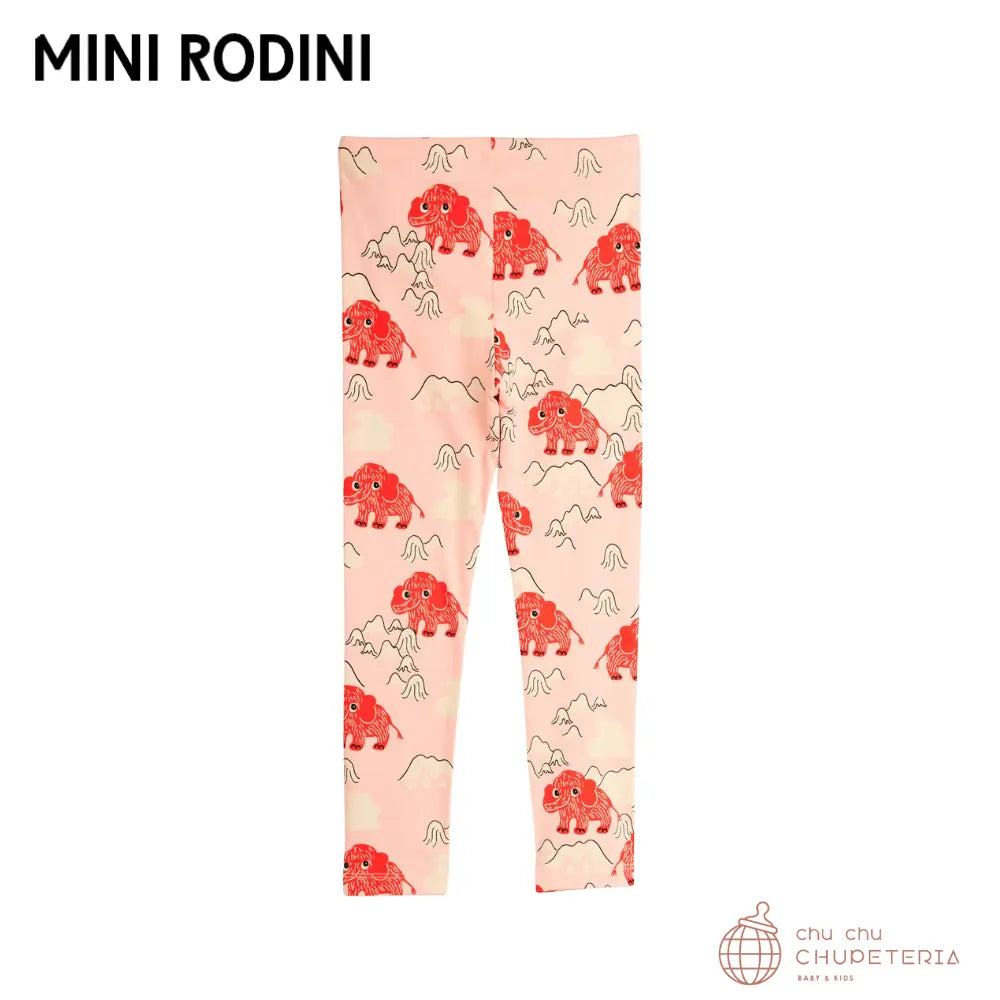 【MINI RODINI 】Mammoth aop leggings - Pink _2 _ chu chu CHUPETERIA