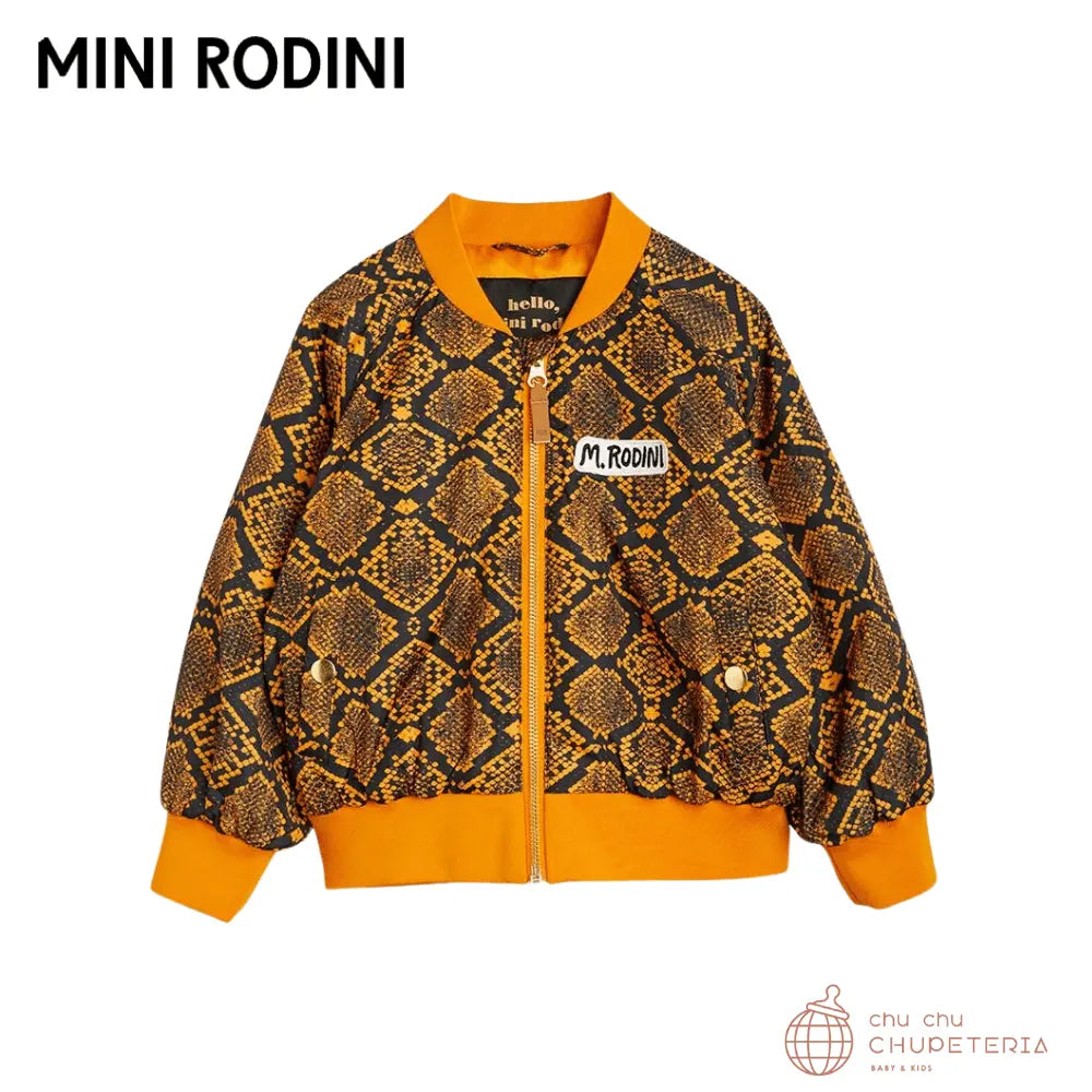 【MINI RODINI 】Snakeskin padded baseball jacket _1 _ chu chu CHUPETERIA