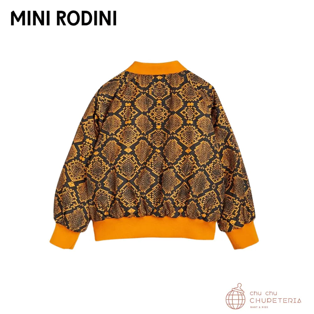 【MINI RODINI 】Snakeskin padded baseball jacket _2 _ chu chu CHUPETERIA