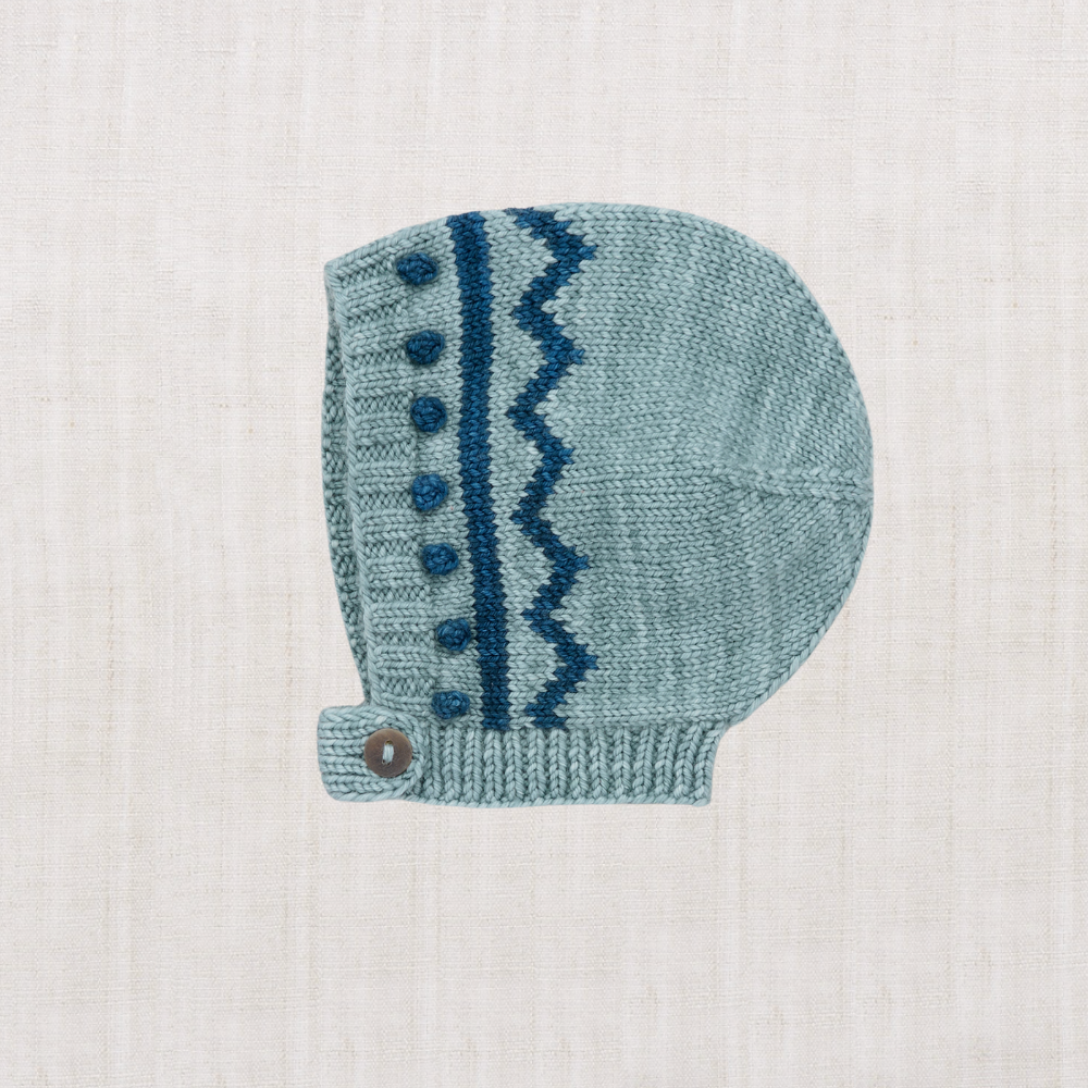 Baby Zig Zag Bonnet Slate