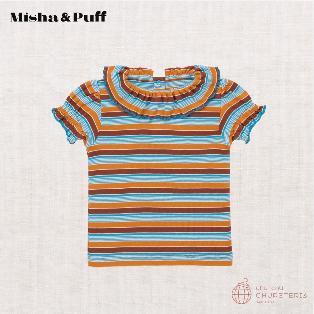 【Misha & Puff】BALLOON SLEEVE PALOMA TEE - BRIGHT SKY AVENUE STRIPE (26SS) _1 _ chu chu CHUPETERIA