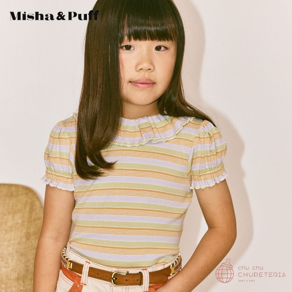 【Misha & Puff】BALLOON SLEEVE PALOMA TEE - MIST AVENUE STRIPE (26SS) _2 _ chu chu CHUPETERIA