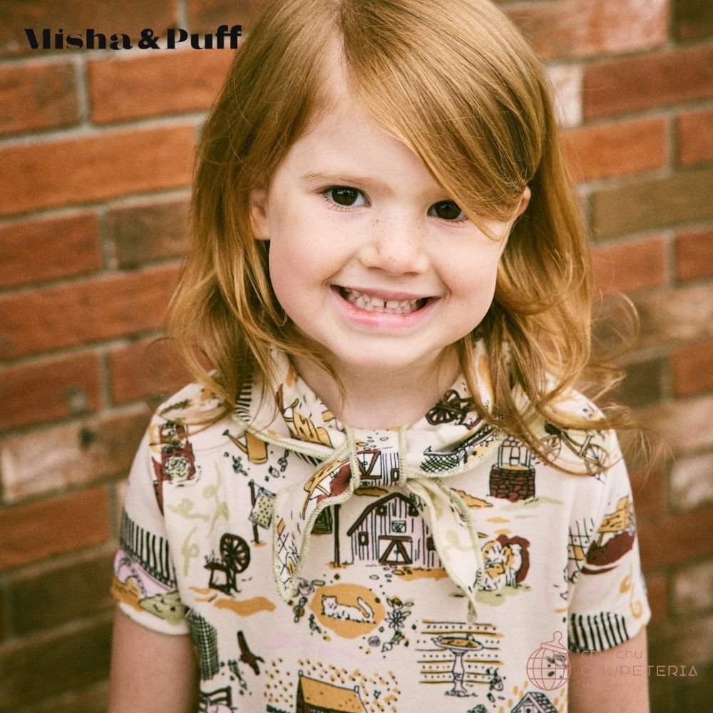 Misha & Puff】[DROP 2]SCOUT PEPLUM TOP - MARZIPAN STORYLAND(26SP