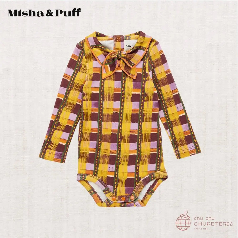 【Misha & Puff】Junior Scout Onesie - Plum Watercolor Stripe _1 _ chu chu CHUPETERIA