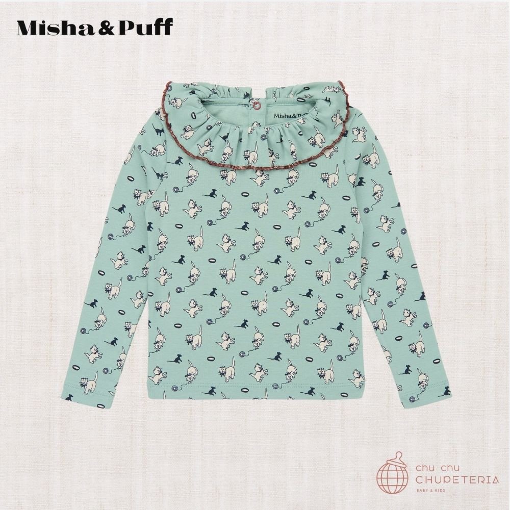 【Misha & Puff】Paloma Top - Sage Cat & Mouse (25WI Drop1) _1 _ chu chu CHUPETERIA