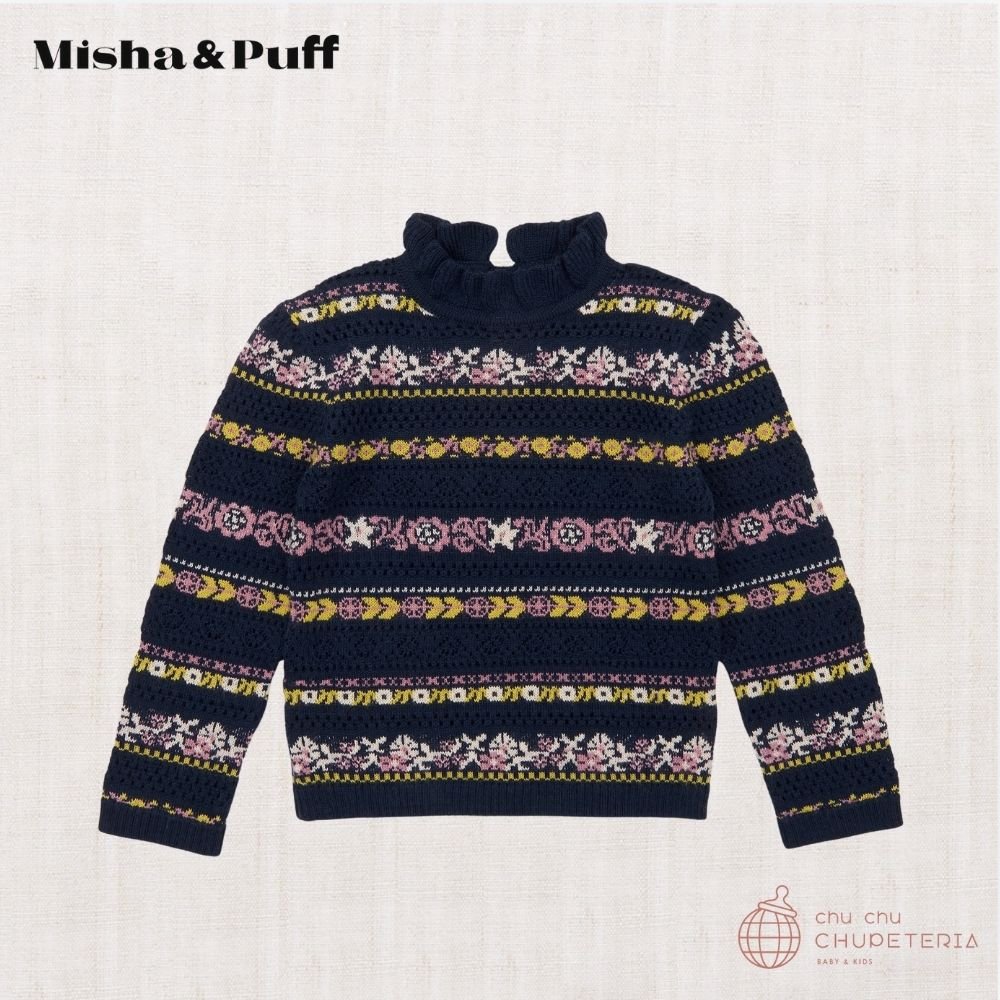 【Misha & Puff】Pamela Sweater - Ink Eyelet Ribbon (25WI Drop1) _1 _ chu chu CHUPETERIA