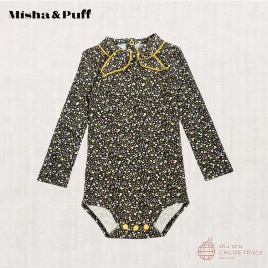 【Misha & Puff】Scout Onesie - Carbon/Periwinkle Mini Floral _1 _ chu chu CHUPETERIA
