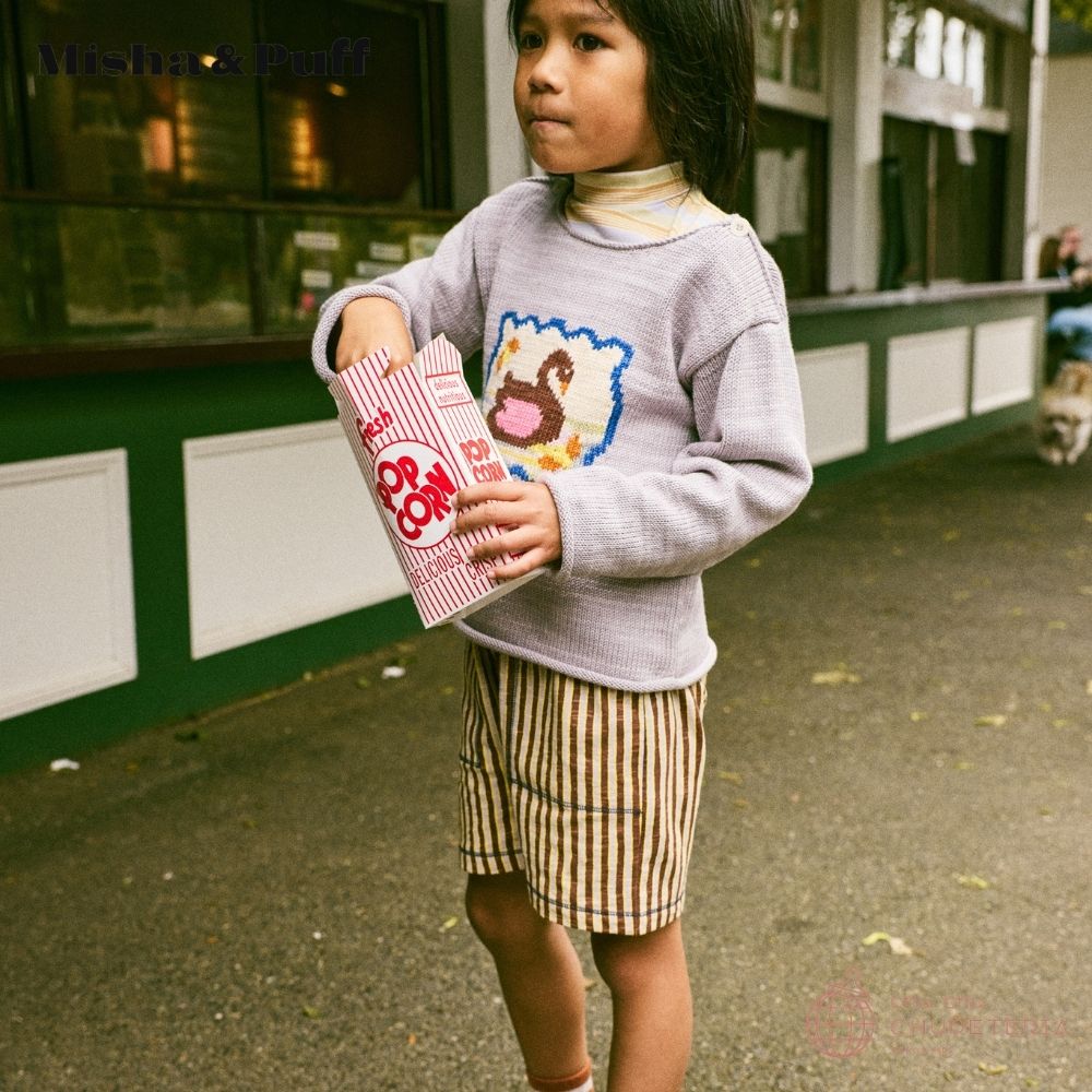 Misha&Puff】RALLY SHORT - COLA PAINTERLY STRIPE (26SS) - chu chu