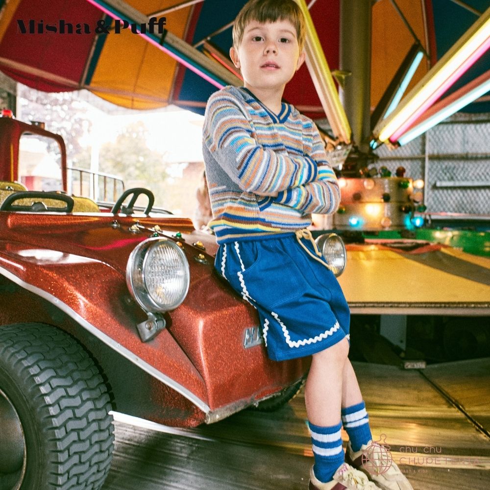 Misha&Puff】RICKRACK CAMP SHORT - BLUE RIBBON (26SS) - chu chu