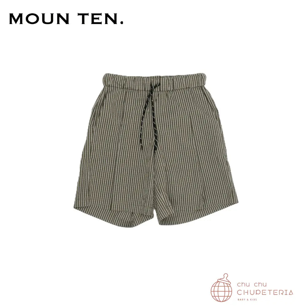 【MOUN TEN.】[Drop 2] air sucker half pants - khaki stripe - (26SS) _1 _ chu chu CHUPETERIA