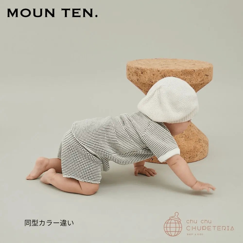 【MOUN TEN.】[Drop 2]BABY : bicolor waffle raglan T - gray x charcoal - (26SS) _2 _ chu chu CHUPETERIA