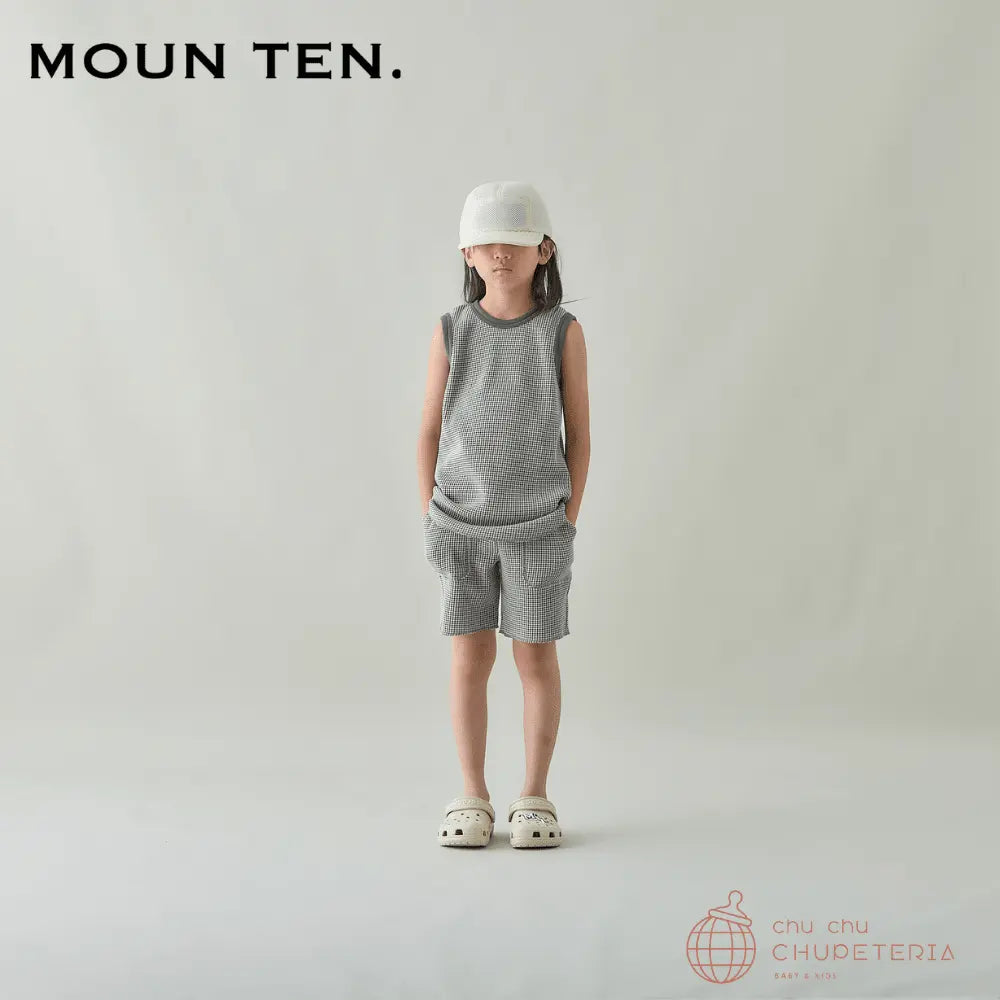 【MOUN TEN.】[Drop 2]bicolor waffle shorts - gray x charcoal - (26SS) _2 _ chu chu CHUPETERIA