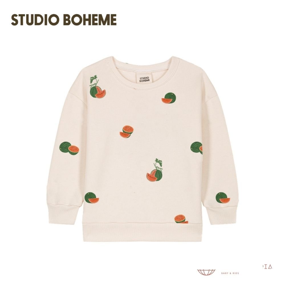 【STUDIO BOHEME】[26SS Drop1] SWEAT - SHIRT BART - OFF WHITE / WATERMELON _1 _ chu chu CHUPETERIA