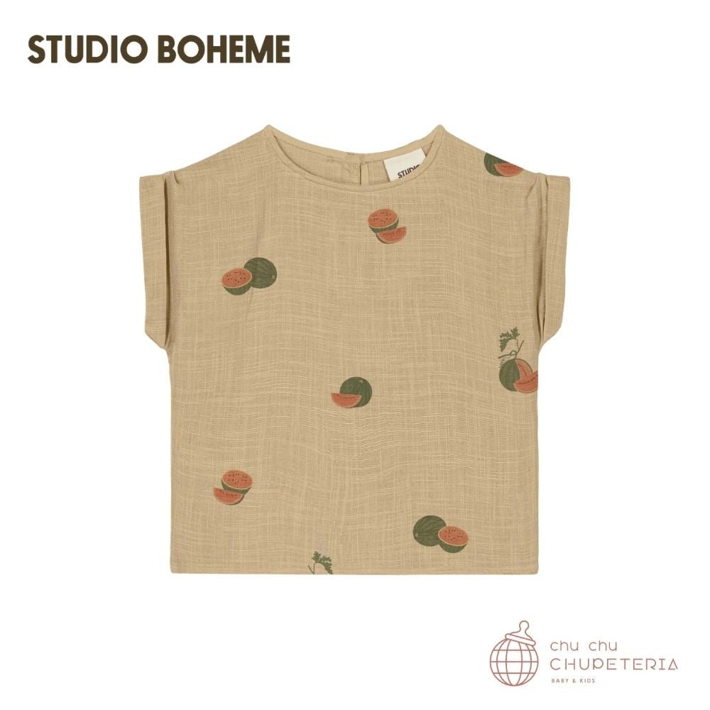 【STUDIO BOHEME】[26SS Drop2] BLOUSE PRASLIN Short sleeves - STARFISH / WATERMELON _1 _ chu chu CHUPETERIA