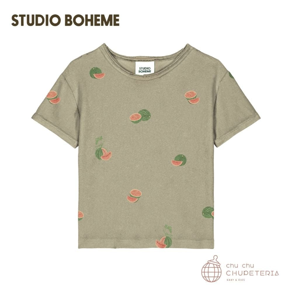 【STUDIO BOHEME】[26SS Drop2] TSHIRT ESSENTIAL (TERRY) - GOLDEN GREEN / WATERMELON _1 _ chu chu CHUPETERIA
