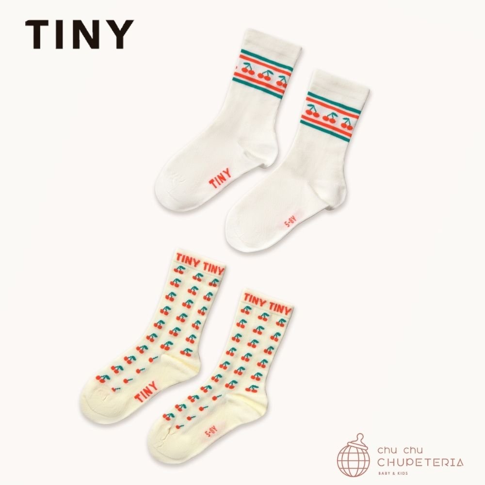 【TINYCOTTONS】[Drop 1] CHERRY MEDIUM SOCKS dusty yellow/off white (26SS) _1 _ chu chu CHUPETERIA