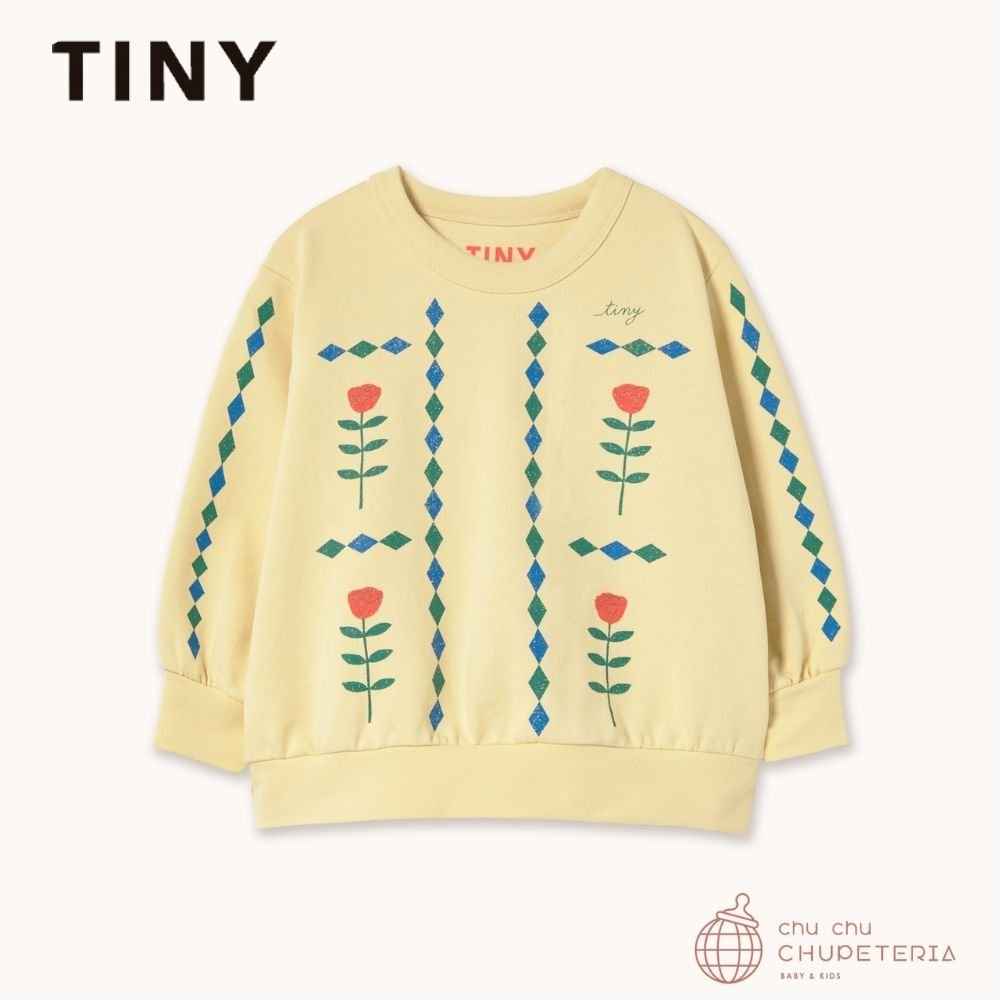 【TINYCOTTONS】[Drop 1] DIAMONDS GRAPHIC SWEATSHIRT dusty yellow (26SS) _1 _ chu chu CHUPETERIA