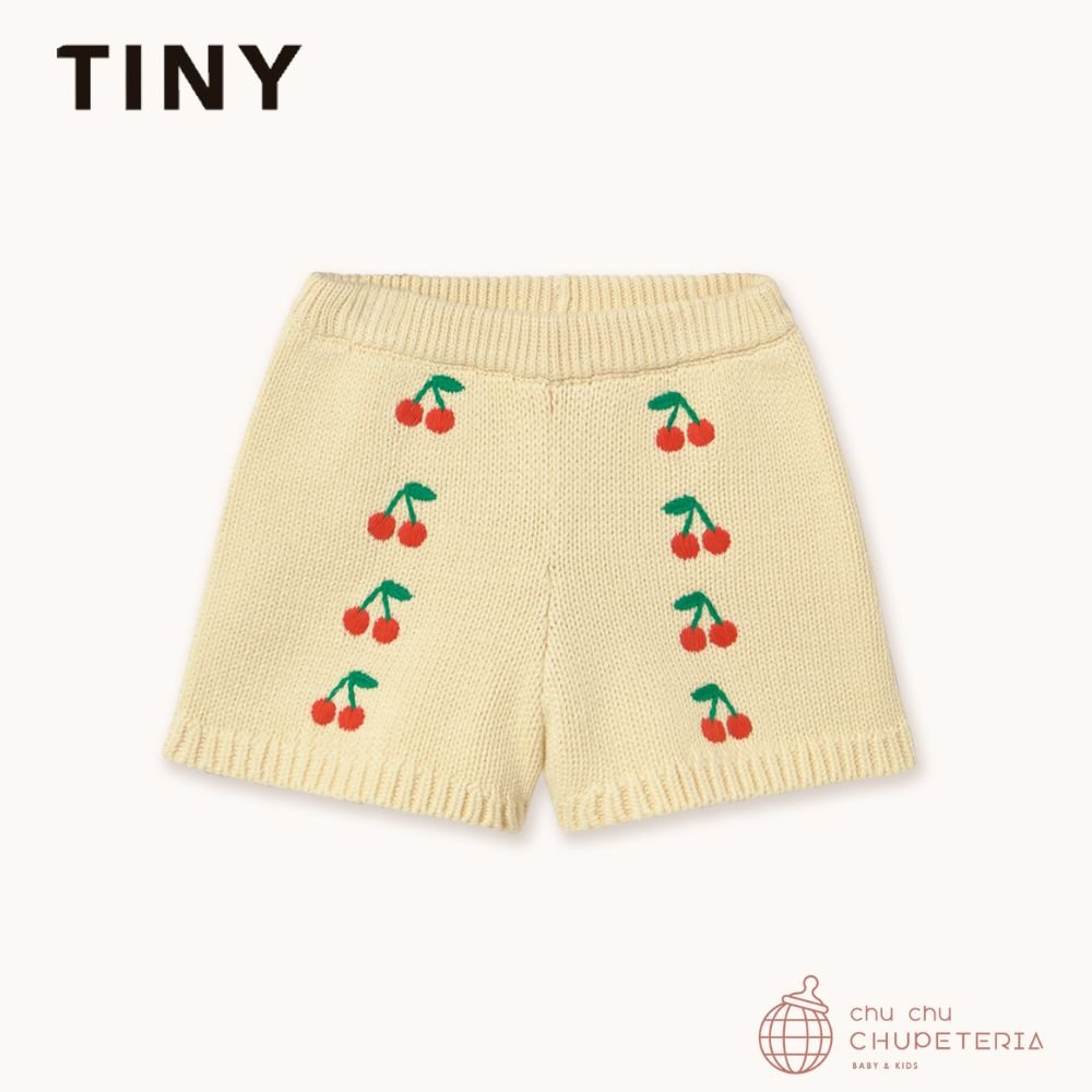 【TINYCOTTONS】[Drop 1] MINI CHERRIES KNITTED SHORTS dusty yellow (26SS) _1 _ chu chu CHUPETERIA