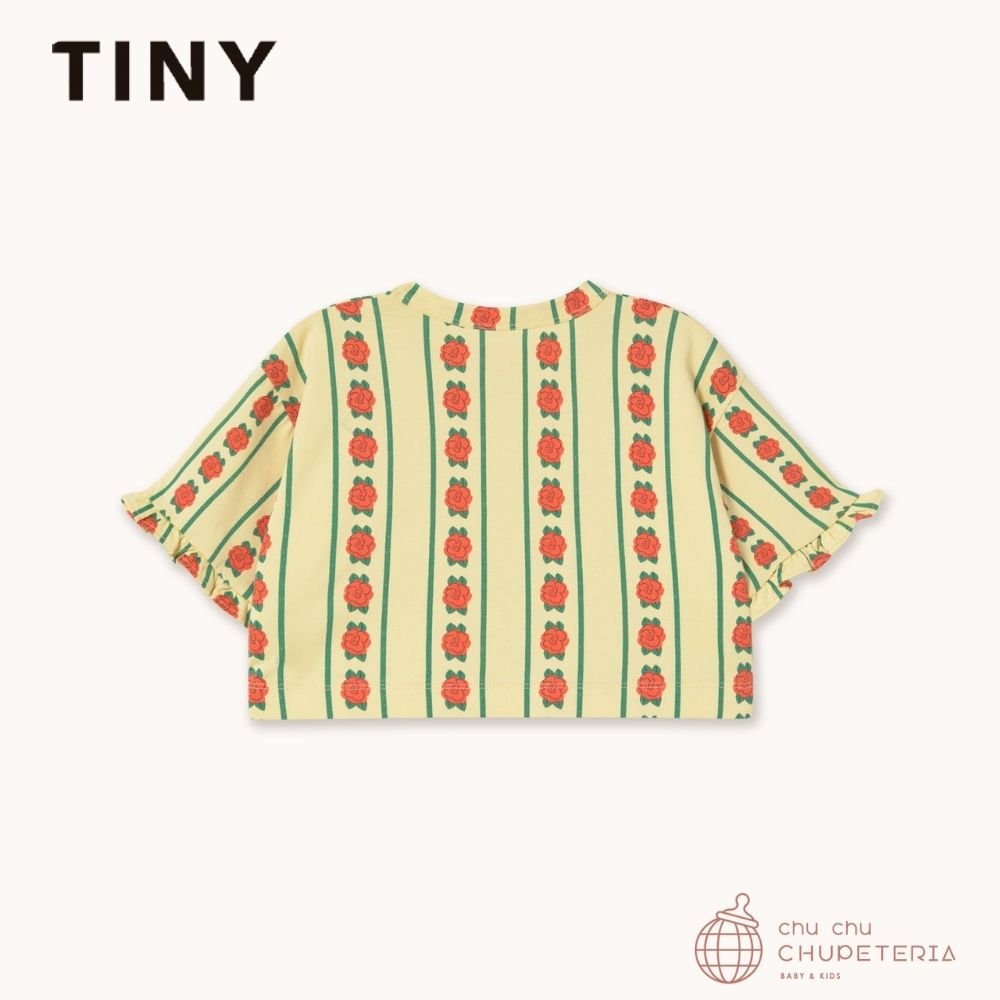 【TINYCOTTONS】[Drop 1] ROSE PATTERN CROP TEE dusty yellow (26SS) _2 _ chu chu CHUPETERIA