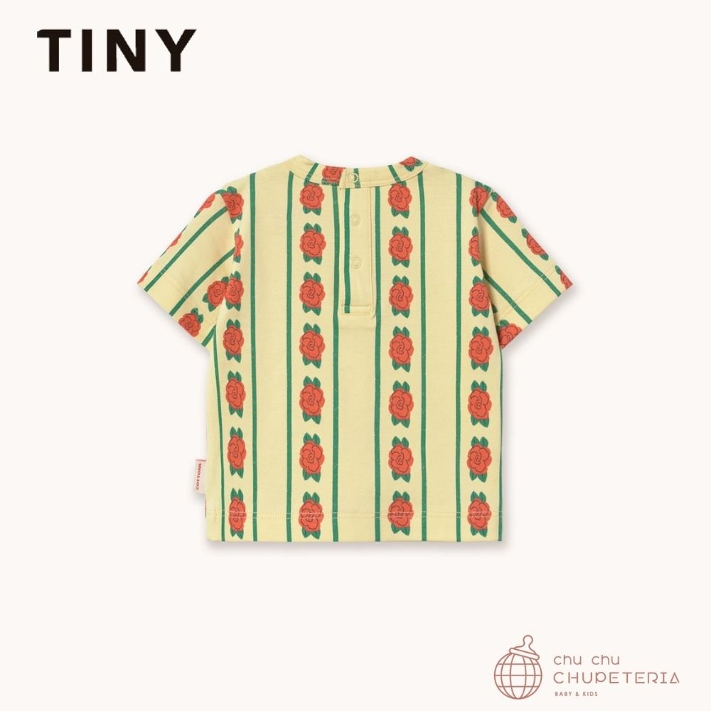 【TINYCOTTONS】[Drop 1] ROSE PATTERN KNITTED BABY TEE dusty yellow (26SS) _2 _ chu chu CHUPETERIA