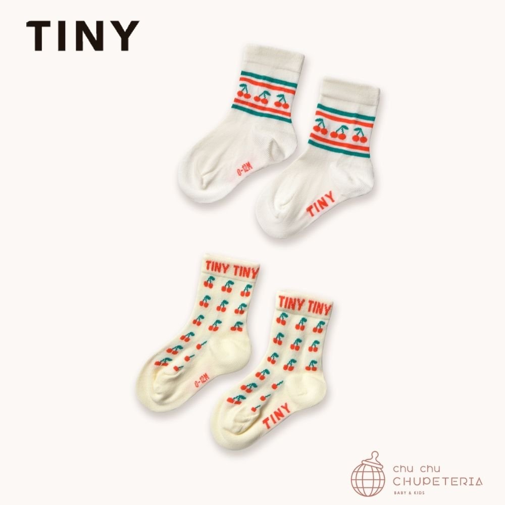 【TINYCOTTONS】[Drop 1]［BABY］CHERRY MEDIUM SOCKS dusty yellow/off white (26SS) _1 _ chu chu CHUPETERIA