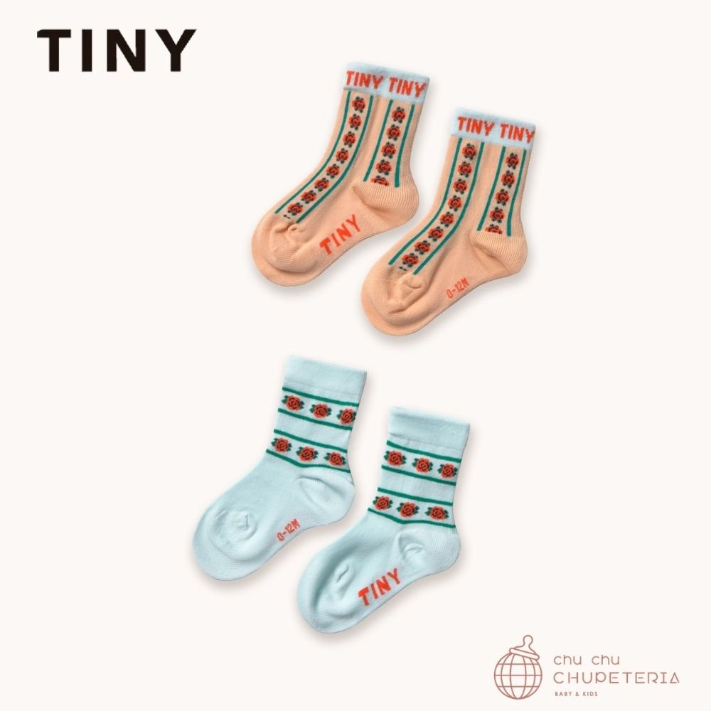 【TINYCOTTONS】[DROP 2] ［BABY］ROSES MEDIUM SOCKS wild rose/ice blue (26SS) _1 _ chu chu CHUPETERIA