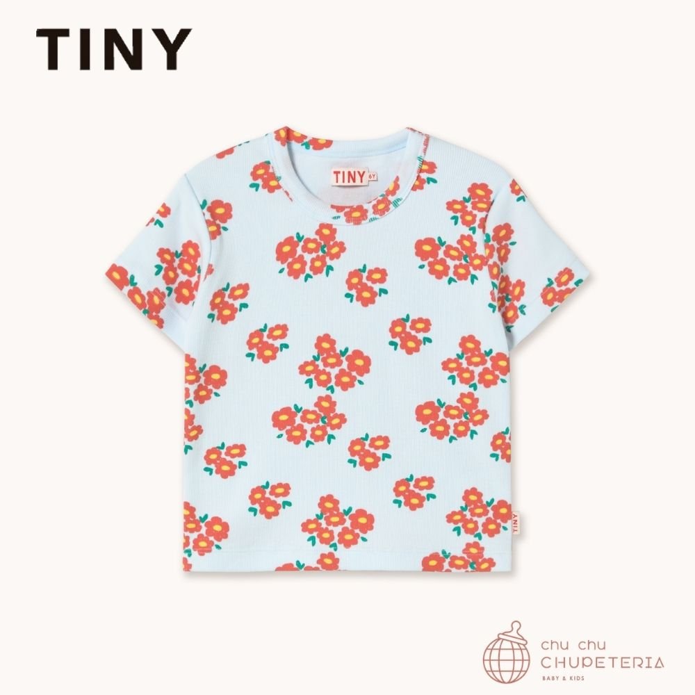 【TINYCOTTONS】[DROP 2] BLOSSOMS RIB TEE ice blue (26SS) _1 _ chu chu CHUPETERIA