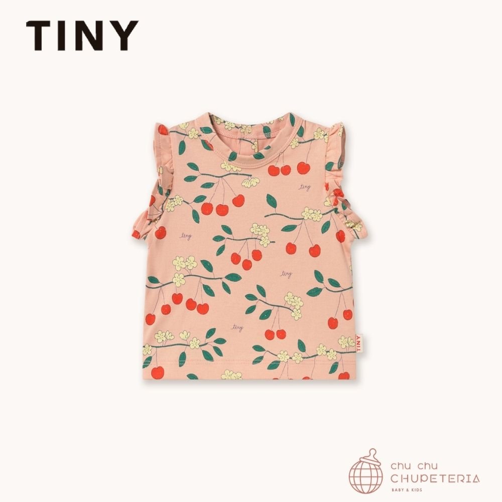 【TINYCOTTONS】[DROP 2] CHERRY TREES FRILL TEE wild rose (26SS) _1 _ chu chu CHUPETERIA