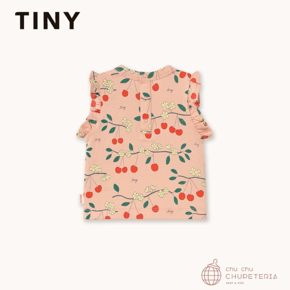 【TINYCOTTONS】[DROP 2] CHERRY TREES FRILL TEE wild rose (26SS) _2 _ chu chu CHUPETERIA